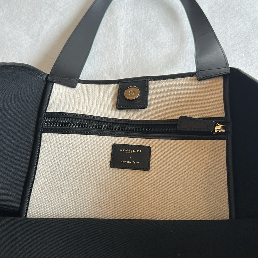 DeMellier London Christie Tyler Limited Edition MIND Bag, Canvas & Leather Tote - Picture 7 of 9